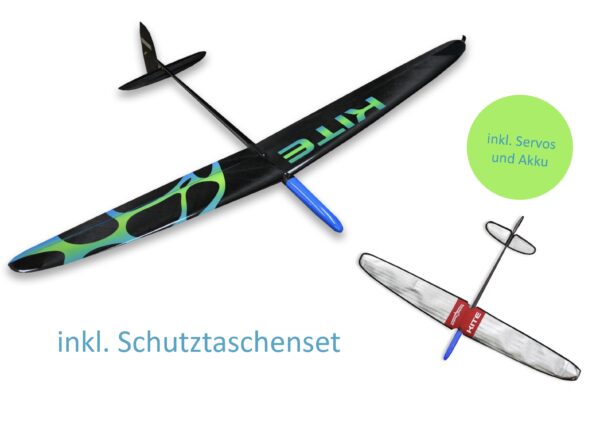 Kite Blau Gruen - inkl. Schutztaschen