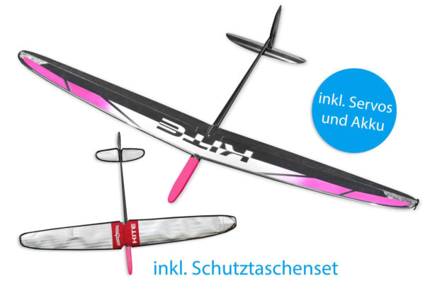 Kite PNP CFK DLGF3K WeissPink 1500mm inkl- Schutztaschen - 1 Kite PNP CFK DLGF3K WeissPink 1500mm inkl. Schutztaschen - 1